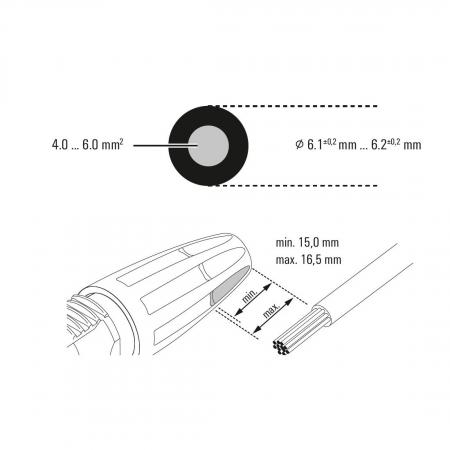 Connector compatible MC4 female positive Push-In 4-6 mm² Weidmüller PV-STICK+ VPE10 